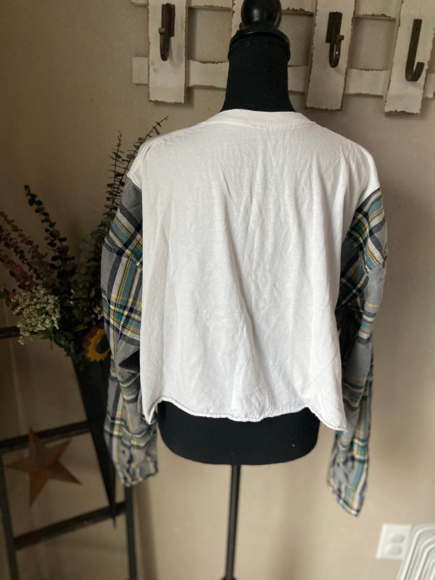 Grogu Tarot Cropped Refashioned Flannel