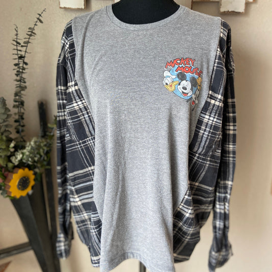 Mickey Donald and Goofy Refashioned Flannel