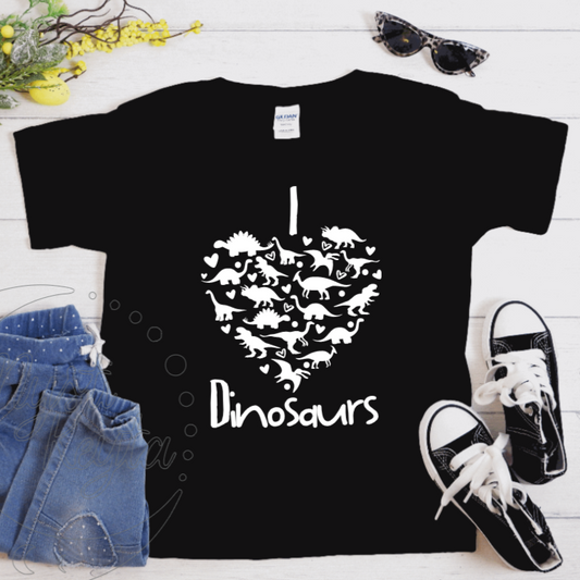 I Love Dinosaurs Kids Tee