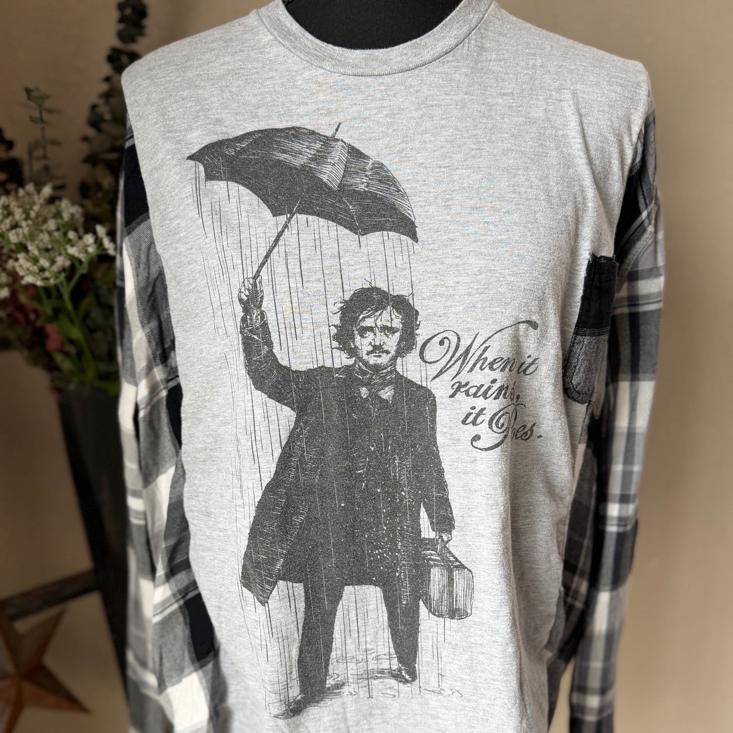 When it Rains it Poes Refashioned Flannel