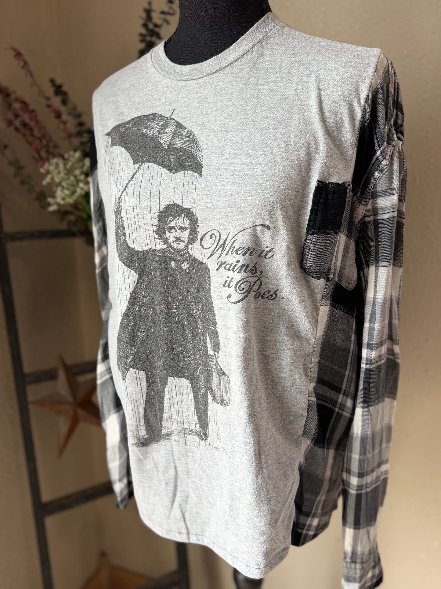 When it Rains it Poes Refashioned Flannel