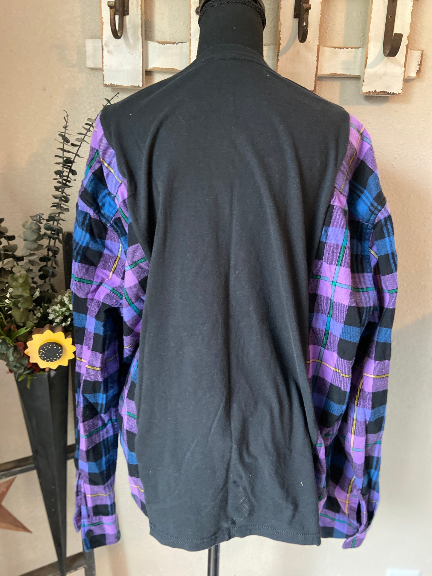 Nightmare in Purple and Blue Refashioned Flannel