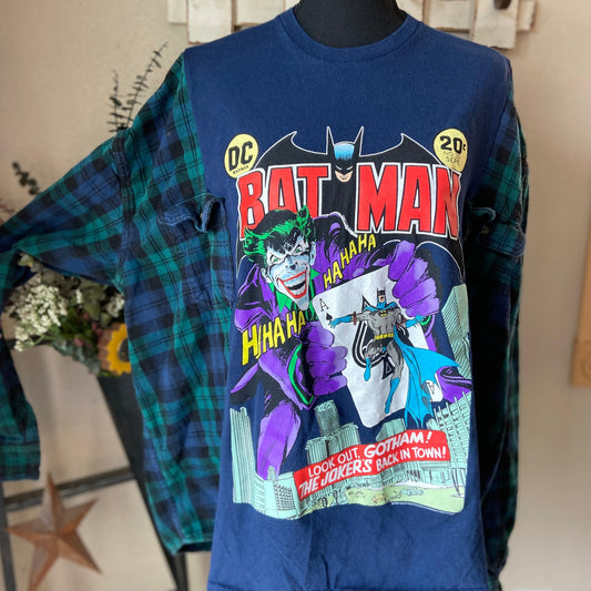 Batman and The Joker Refashioned Flannel