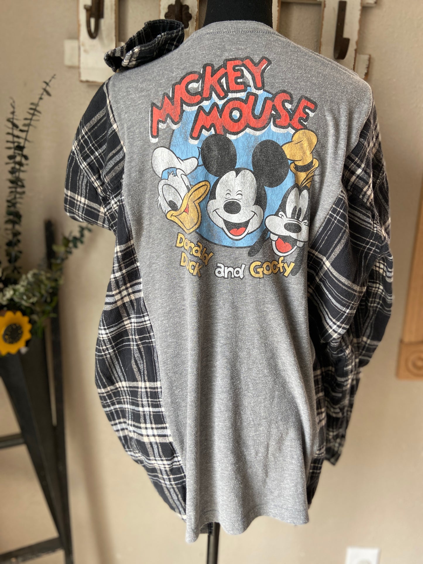Mickey Donald and Goofy Refashioned Flannel
